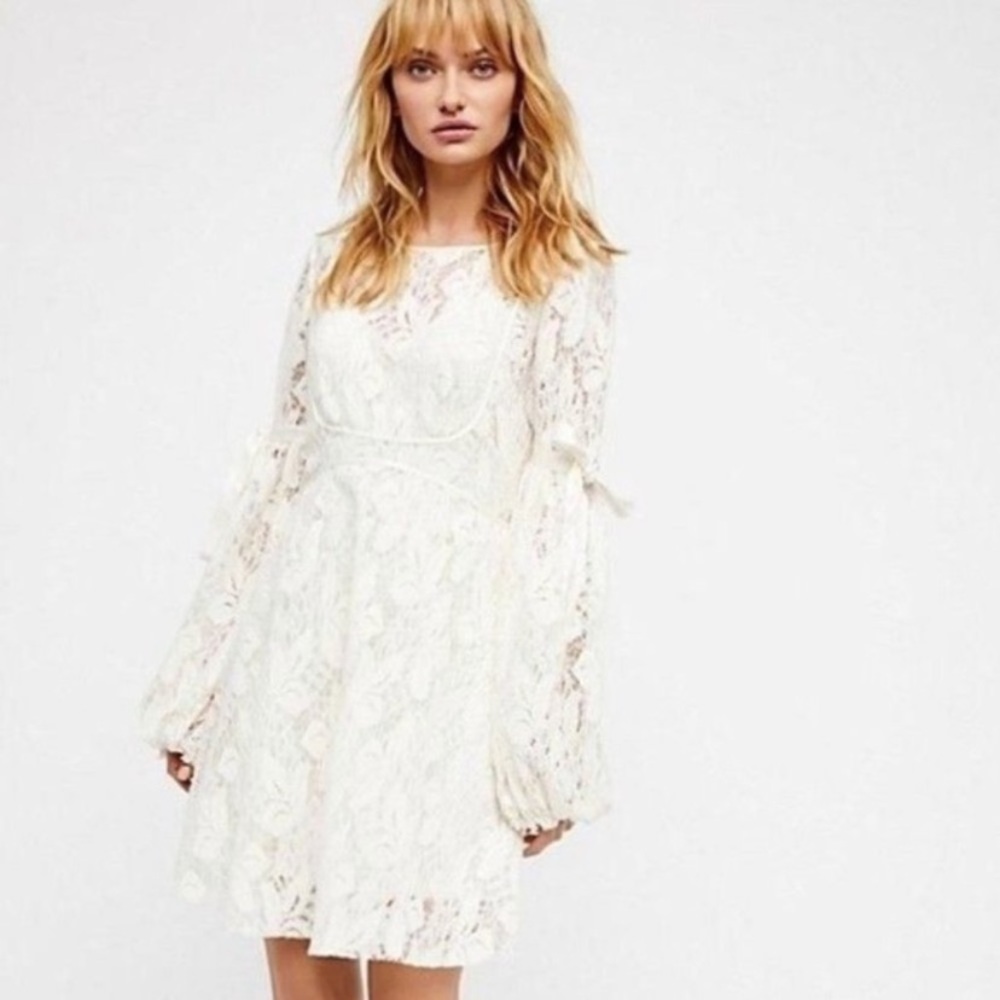 NWT Free People Ruby mini Dress Ivory